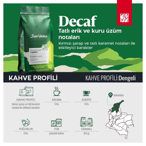 Cumbre Kafeinsiz &Ouml;ğ&uuml;t&uuml;lm&uuml;ş Kahve 340gr