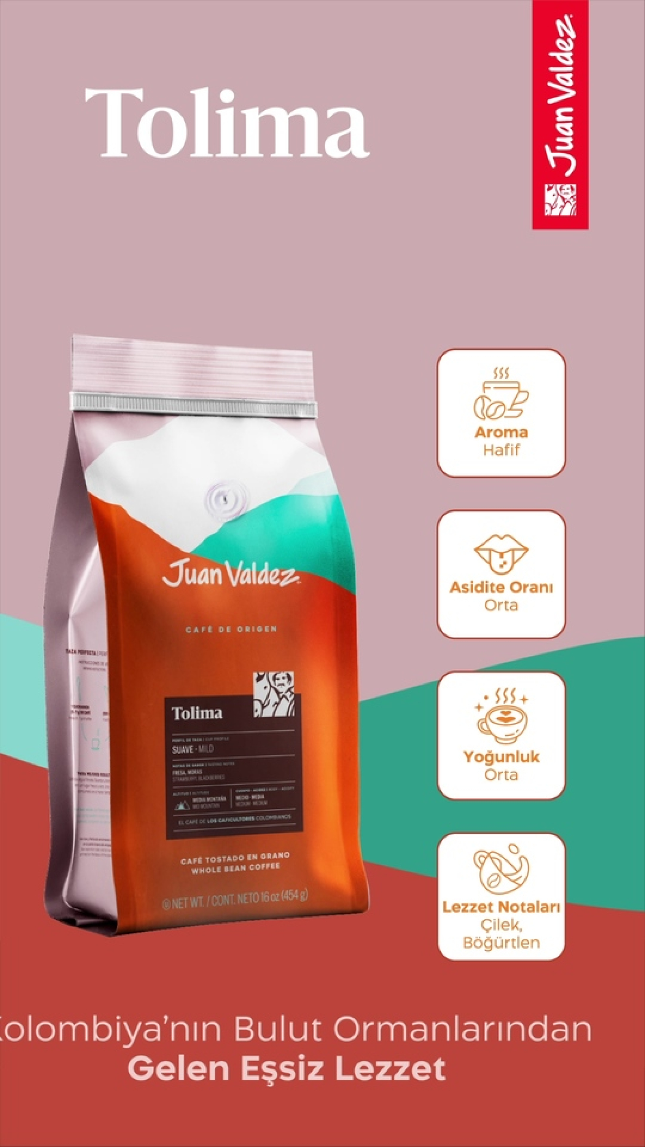 Juan Valdez Tolima Çekirdek Kahve 454gr