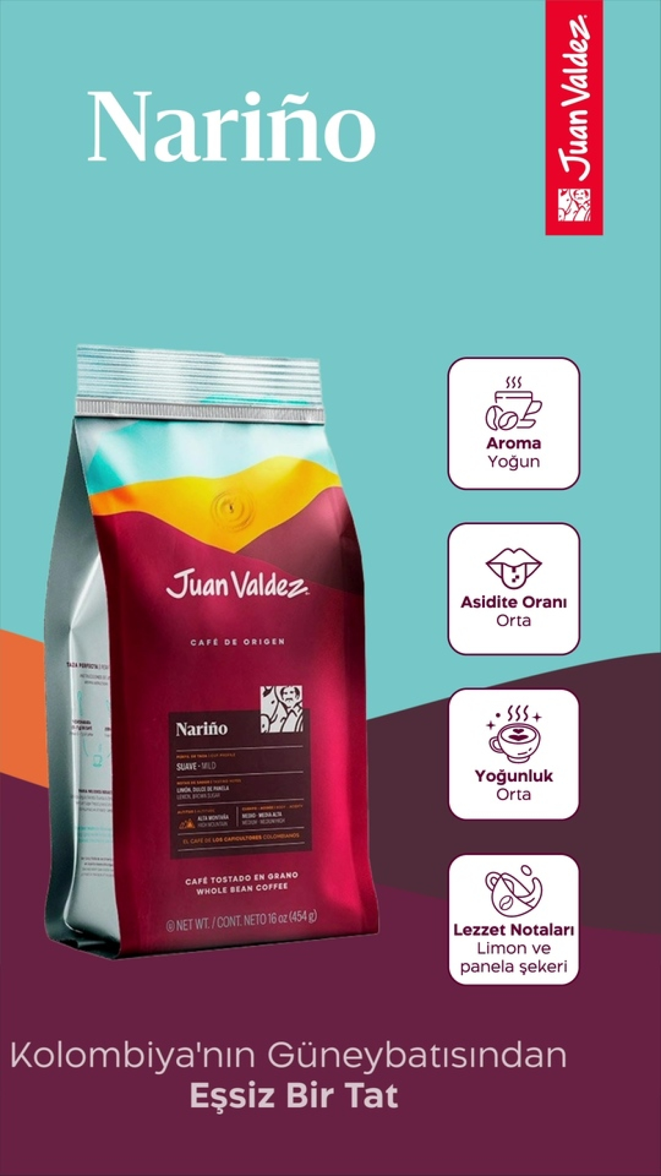 Juan Valdez Nariño Çekirdek Kahve 454gr