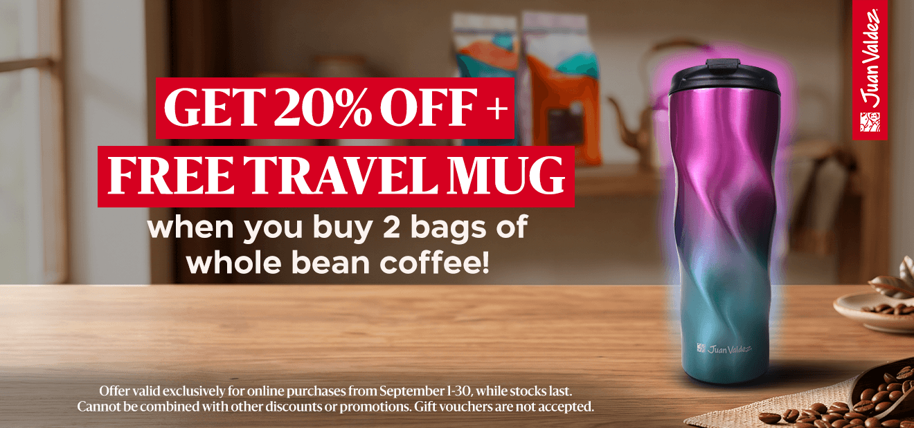20% Off When You Buy 2 Whole Bean Coffees + Free Thermos Gift