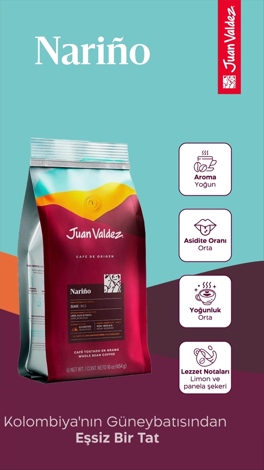 Juan Valdez Nariño Çekirdek Kahve 454gr